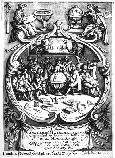 Frontispice de A New System of Mathematicks par Jonas Moore, 1681 - Unbekannt