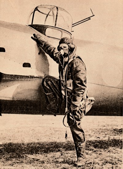 Entièrement équipé pour le combat aérien, oxygène, radio, vêtements chauffants électriques et parachute, 1940 - Unbekannt