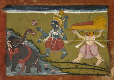 Gajendra Moksha : Le salut du roi des éléphants, 1800s - Unbekannt