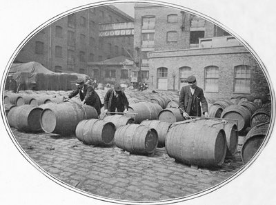 Mesure des tonneaux de vin aux docks de Londres - Unbekannt