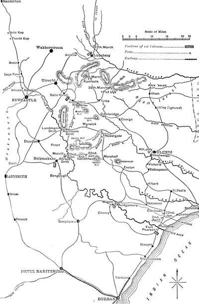 Plan général des opérations au Zululand, 1879, vers 1880 - Unbekannt