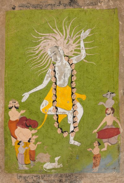 Le dieu Shiva dans son aspect féroce en tant que Mahakala dansant, vers 1700-1710 - Unbekannt
