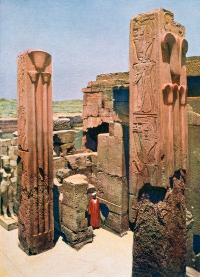 Piliers de granit avec décoration de lotus et de papyrus, Temple d
