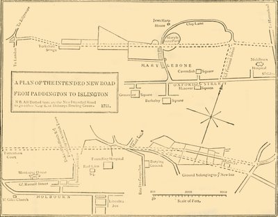 Plan du nouveau chemin de Islington à Edgware Road, 1755 - Unbekannt