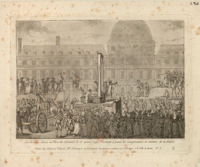 Guillotine élevée en place du Carrousel, le 13 août 1792 - Unbekannt