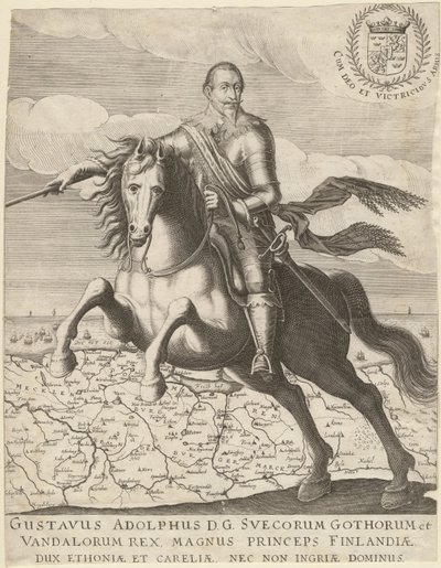 Gustave-Adolphe devant la carte de Poméranie en arrière-plan, 1630 - Unbekannt
