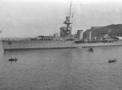 HMS Cardiff, croiseur léger de classe C britannique, Malte, vers 1920 - Unbekannt