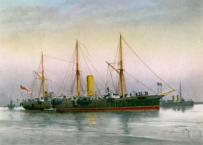 HMS Mohawk, croiseur de 3e classe de la Royal Navy, vers 1890-1893 - Unbekannt