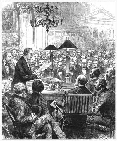 Heinrich Schliemann donnant une conférence à Londres, 1877 - Unbekannt
