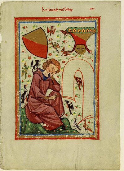 Heinrich von Veldeke du Codex Manesse, entre 1305 et 1340 - Unbekannt