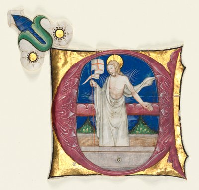 Initiale historiée E excisée d