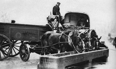 Chevaux buvant à une auge à bétail, Londres, 1926-1927 - Unbekannt