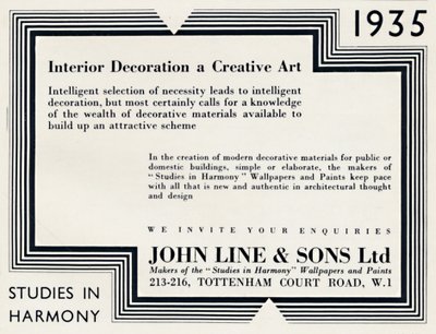 Décoration intérieure, un art créatif - John Line & Sons Ltd, 1935 - Unbekannt