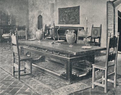 Intérieur, Palazzo Davanzati - Avec table du 15e siècle de la région de Parme ou Modène, 1928 - Unbekannt