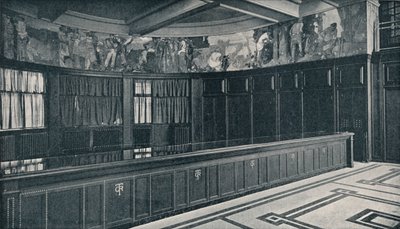 Intérieur des nouveaux bureaux de la Grand Trunk Railway à Londres avec une frise à la tempera de Frank Brangwyn, vers 1909 - Unbekannt