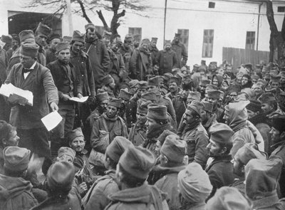Délivrance de permissions pour quelques jours de congé aux troupes serbes blessées à Nish, 1915 - Unbekannt