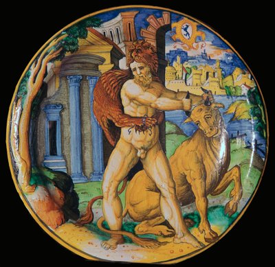 Assiette en terre cuite italienne avec une image d