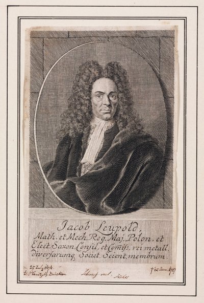 Jacob Leupold, physicien et ingénieur mécanicien allemand, vers 1700 - Unbekannt