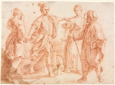Jacob et Laban avec Rachel et Léa recto, 1600s - Unbekannt