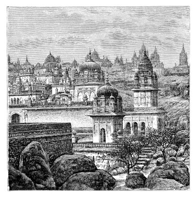 Temples jaïns, Junagadh, Gujarat, Inde, 1895 - Unbekannt