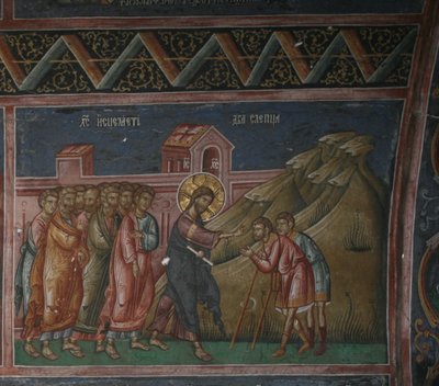 Jésus guérissant deux aveugles, 14ème siècle - Unbekannt