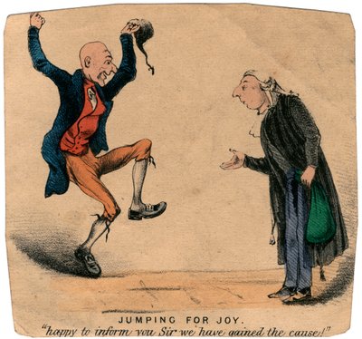 Sauter de joie - heureux de vous informer Monsieur que nous avons gagné la cause ! - Unbekannt