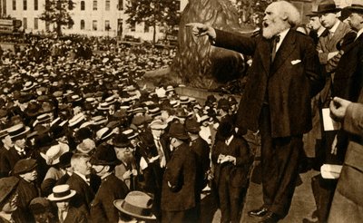 Keir Hardie fait un discours à Trafalgar Square, Londres, 2 août 1914, 1933 - Unbekannt