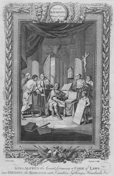 Le roi Alfred le Grand, formant un Code de Lois et divisant le Royaume en Comtés - Unbekannt