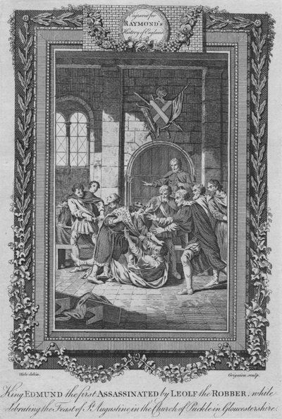 Le roi Edmond Ier assassiné par Leolf le Robbe - Unbekannt