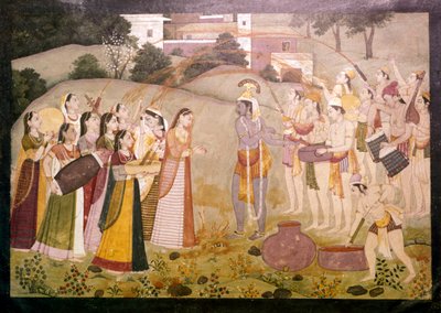 Krishna célébrant le festival de printemps de Holi, vers 1770-1780 - Unbekannt