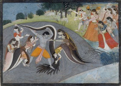 Krishna maîtrisant Kaliya, le démon serpent : Folio d