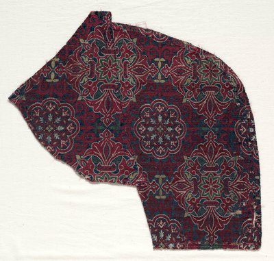 Fragment de lampas avec médaillons feuillus, 1300-1499 - Unbekannt