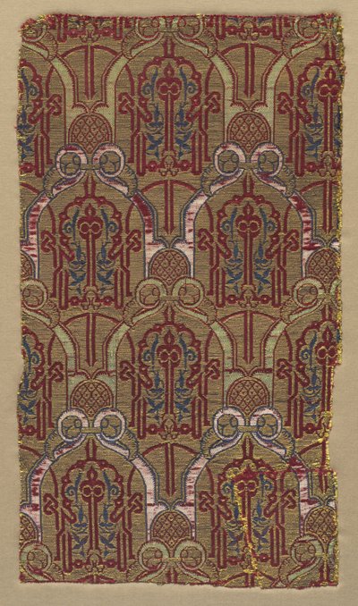 Lampas avec arcs de palmettes avec motif mural de l