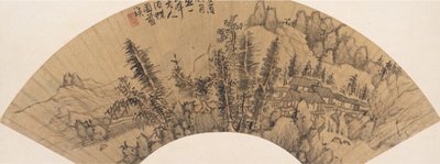 Paysage dans le style de Huang Gongwang, 17ème siècle ou plus tard, date supposée de 1633 - Unbekannt