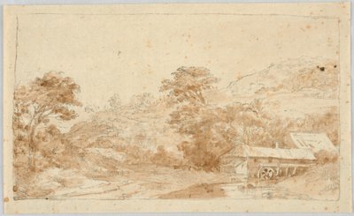 Paysage avec moulin à eau - Unbekannt