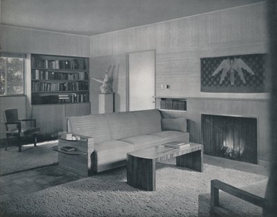 Salon conçu par Honor Easton et Alyne Whalen dans une maison à Los Angeles, 1942 - Unbekannt
