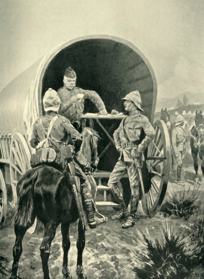 Lord Roberts écrivant des dépêches dans le chariot de transport où il dormait, 1901 - Unbekannt