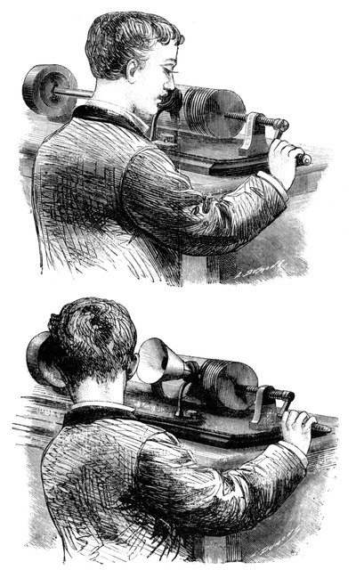 Enregistrement et écoute du premier phonographe Edison, 1878 - Unbekannt