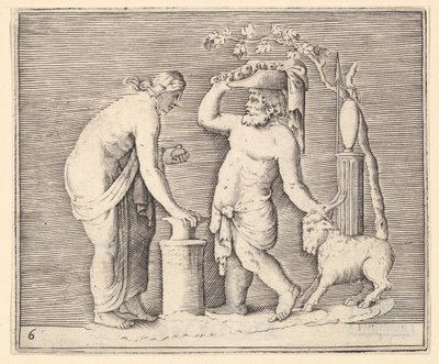 Homme et Femme Sacrifiant une Chèvre - Unbekannt
