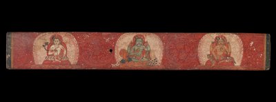 Couverture de manuscrit avec Vishnu flanqué de Lakshmi et Sarasvati, 14ème siècle - Unbekannt