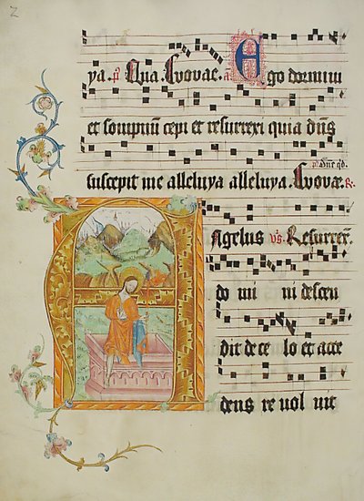 Feuille de Manuscrit avec Initiale A, d