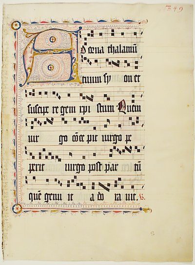 Feuillet de manuscrit avec initiale A, d