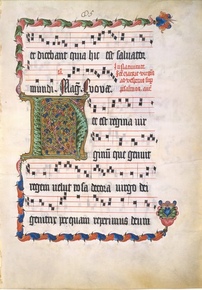 Feuille de manuscrit avec initiale H, d