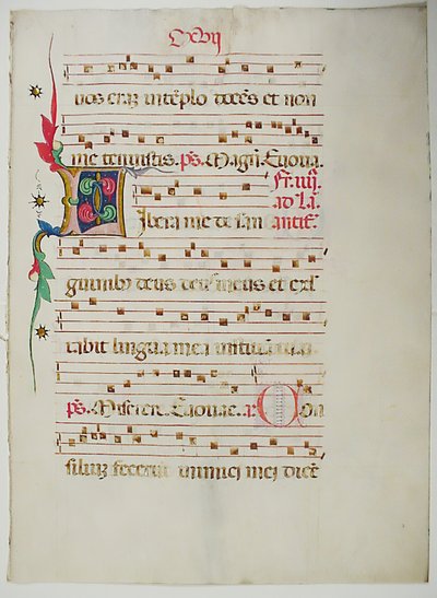 Feuille de Manuscrit avec Initiale L, d