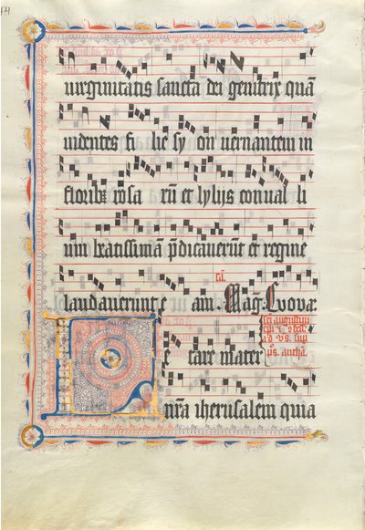 Feuille de manuscrit avec initiale L, d