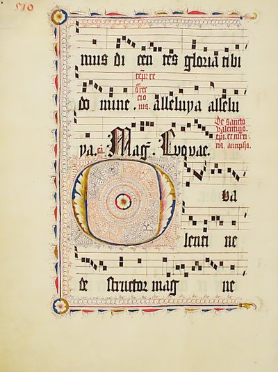 Feuille de manuscrit avec initiale O, d