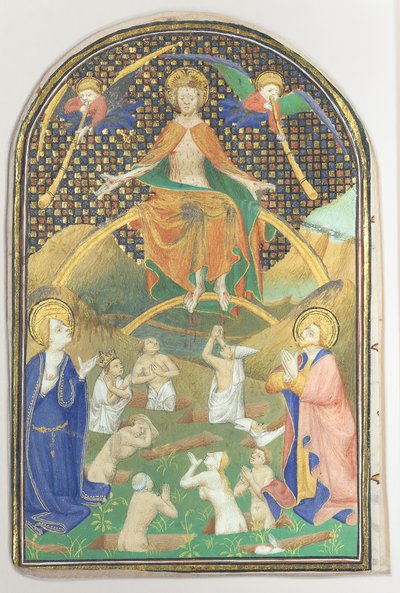 Feuille de manuscrit avec le Jugement dernier, d