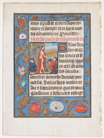 Feuille de manuscrit avec la Résurrection, d