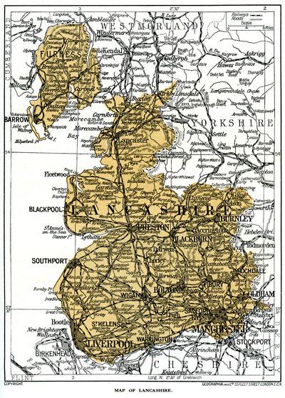 Carte du Lancashire, 1924-1926 - Unbekannt
