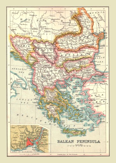 Carte de la péninsule balkanique, 1902 - Unbekannt